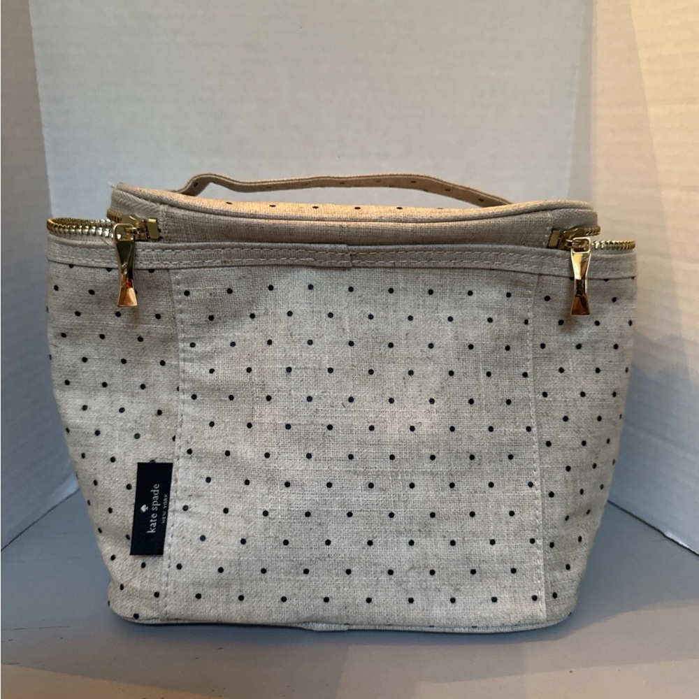 Kate Spade Gray and Black Lunch tote or Cosmetic Bag with Elegant Design